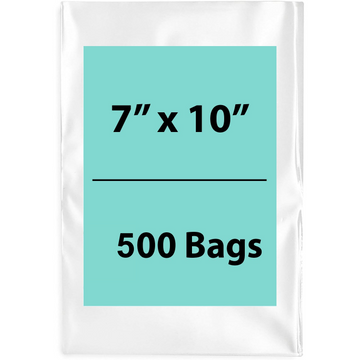 7X10 inches Clear Flat Poly Bags 1.25Mil Open Top (LDPE)